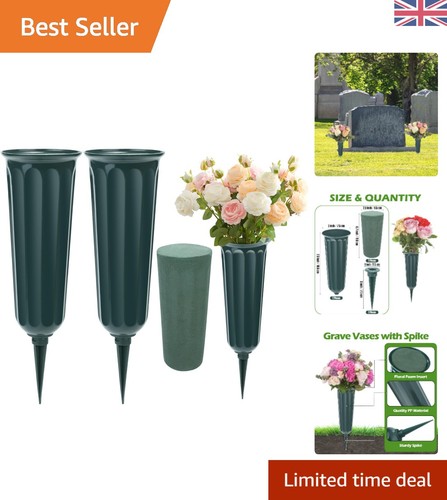 Durable pack cemetery vases - 2-pack,