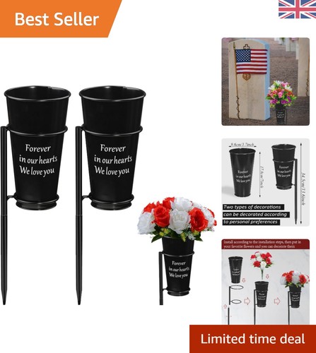 Elegant metal cemetery vase - metal,