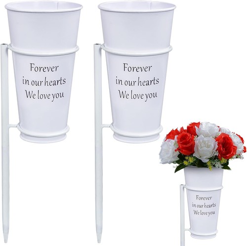 Metal cemetery vase memorial - vase,,