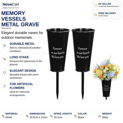 Metal funeral vases - metal, grave