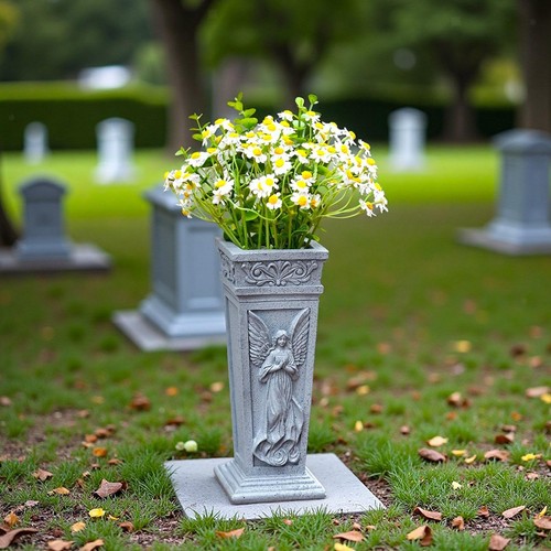 Cemetery grave flower - cemetery, vase