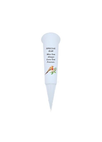 Dad white plastic memorial - plastic,