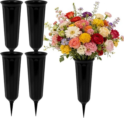 Pack grave vases with - 4,