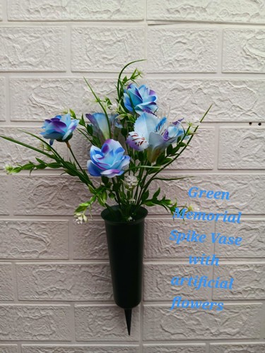 Green memorial spike - vase, for