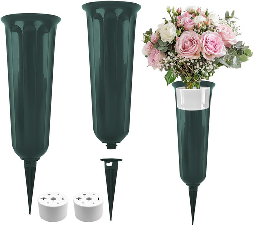 2pcs cemetery vases with - 2pcs,