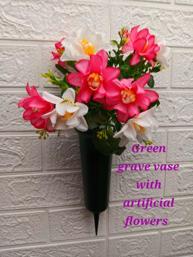 Green memorial spike vase for - memorial,