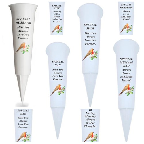 White plastic memorial - white,