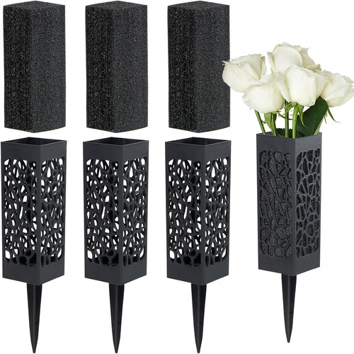 Cemetery vases with foam - cemetery,