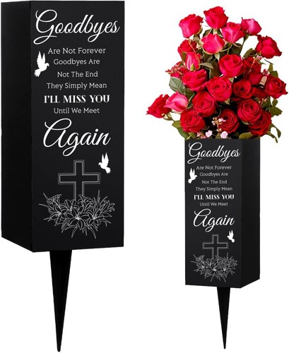 Webeedy cemetery vases metal - cemetery,