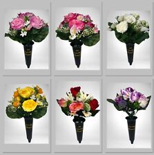 GRAVE VASE SPIKE WITH FLOWERS