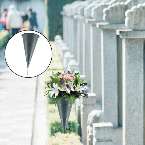 Vintage cone cemetery vase - vintage,