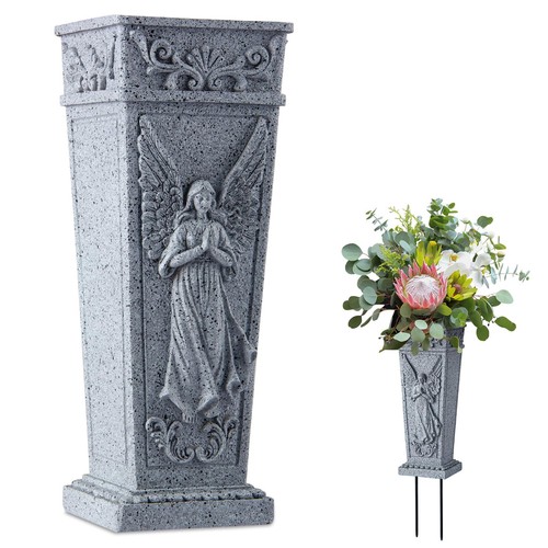 Cemetery flowers vase with - flowers,