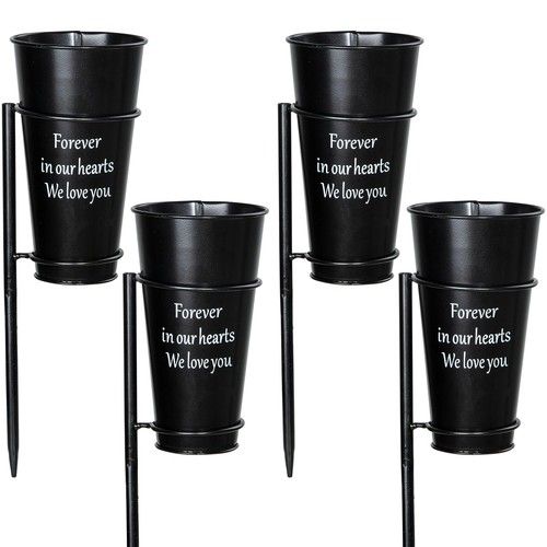 Metal cemetery vase memorial - cemetery,